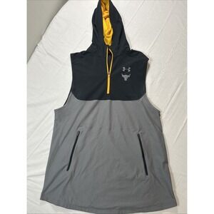 Under Armour Project Rock Vanish Sleeveless Hooded Vest Quarter Zip Mens Large